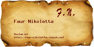 Faur Nikoletta névjegykártya