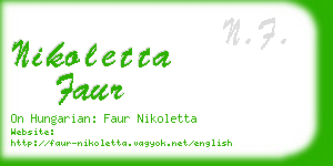 nikoletta faur business card
